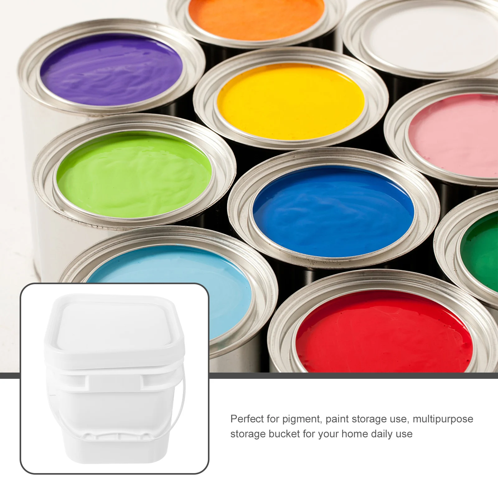 

PP Paint Bucket with Handle Lightweight Multipurpose Oil Paint Storage Container Round Painting Bucket Lid Included