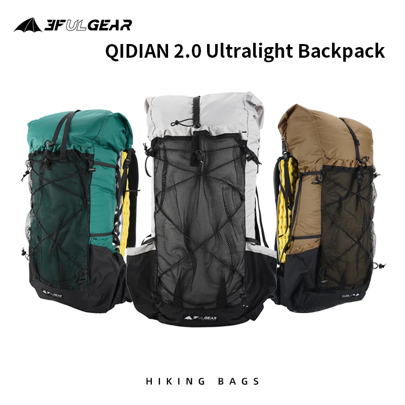 Imagem -04 - Gear Qidian 40 Mais 16l Mochila 2.0 Ultraleve de Grande Capacidade para Acampamento ao ar Livre Caminhadas Escalada Bolsa de Nylon à Prova Dágua Leve 3f ul