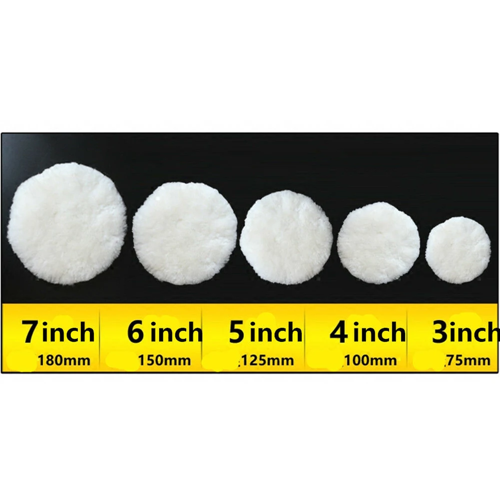 

3 45 6 7 Inch Lambs Wool Buffing Polishing Pads for Car Wood Glass Stainless Steel Washable Reusable with Polishing Liquid