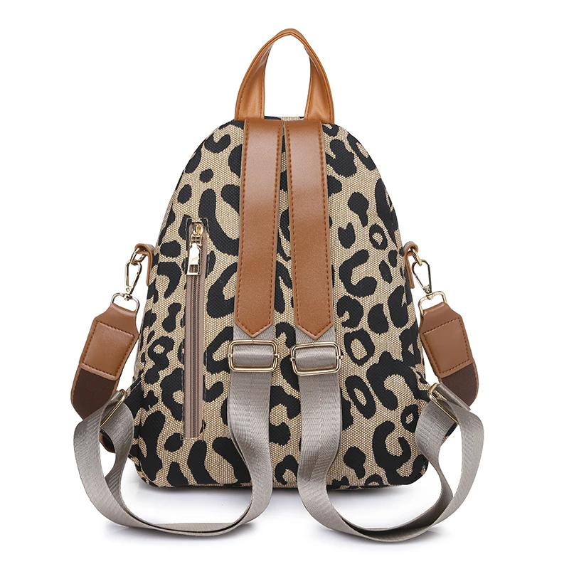 2022New Women Leather Backpacks Fashion Leopard Print Shoulder Bags Female Backpack Ladies Travel Backpack School Bags For Girls