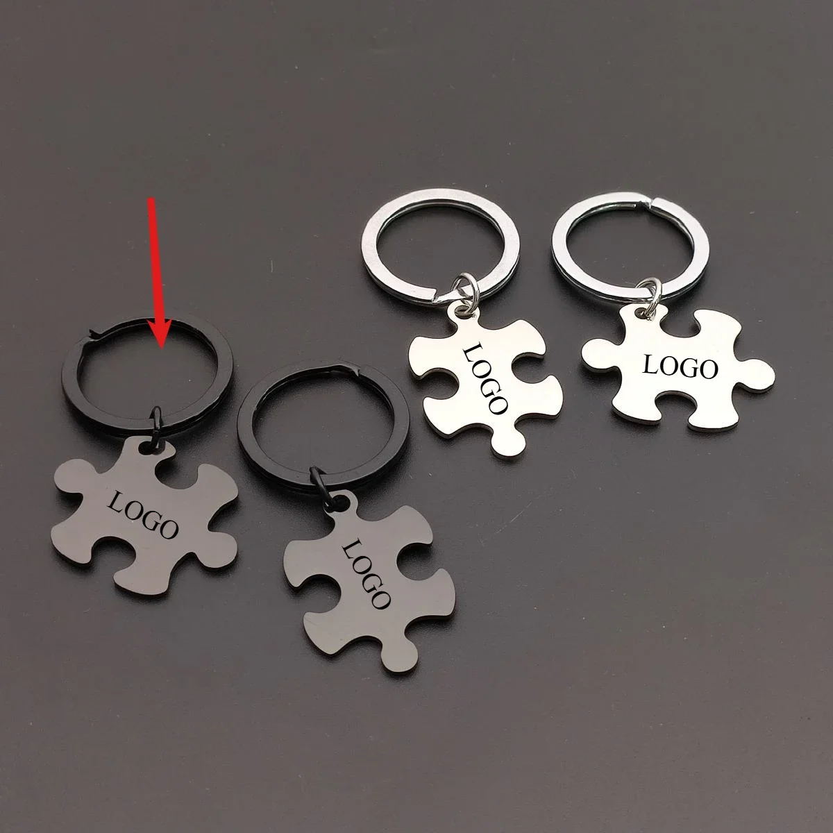 

Custom Keychain Personalized Creative Puzzle Stainless Steel Couple Key Chain DIY Splicing Accessories Pendant Engraved LOGO