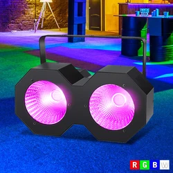 Luz LED de 2 ojos para público, iluminación de escenario RGBW de 2x50W, DMX, COB, para DJ, fiesta, baile, discoteca, música, teatro de boda