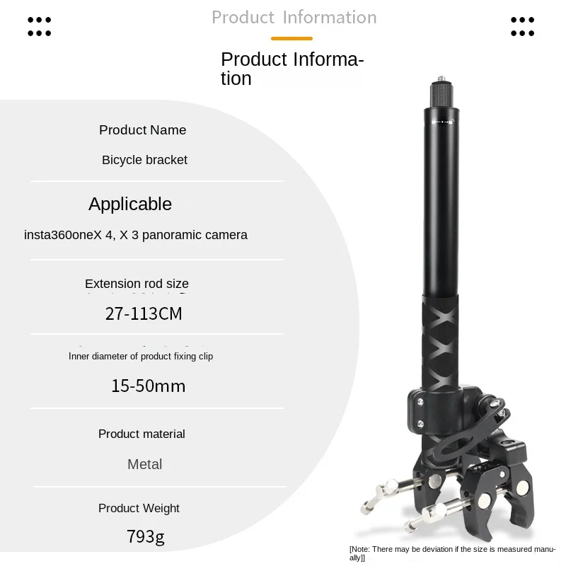 for Insta360 X4 X3 X2 Bicycle Bracket Accessories with Invisible Selfie Stick Holder Handlebar Mount Stand Accessory