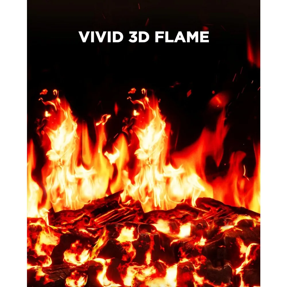 سخان مدفأة كهربائي محمول مع التحكم في درجة الحرارة، تشغيل هادئ، وشهادة CSA، 18 تأثير حريق #3