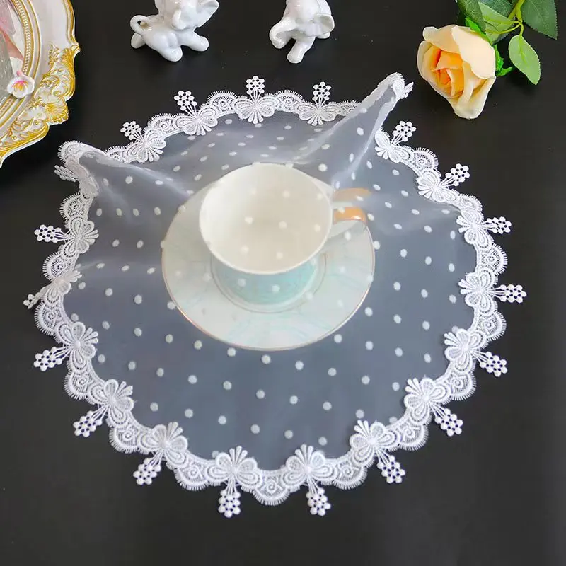 NEW mesh flowers Embroidery table cloth cover wedding party tablecloth kitchen dining Christmas Table decoration and accessories