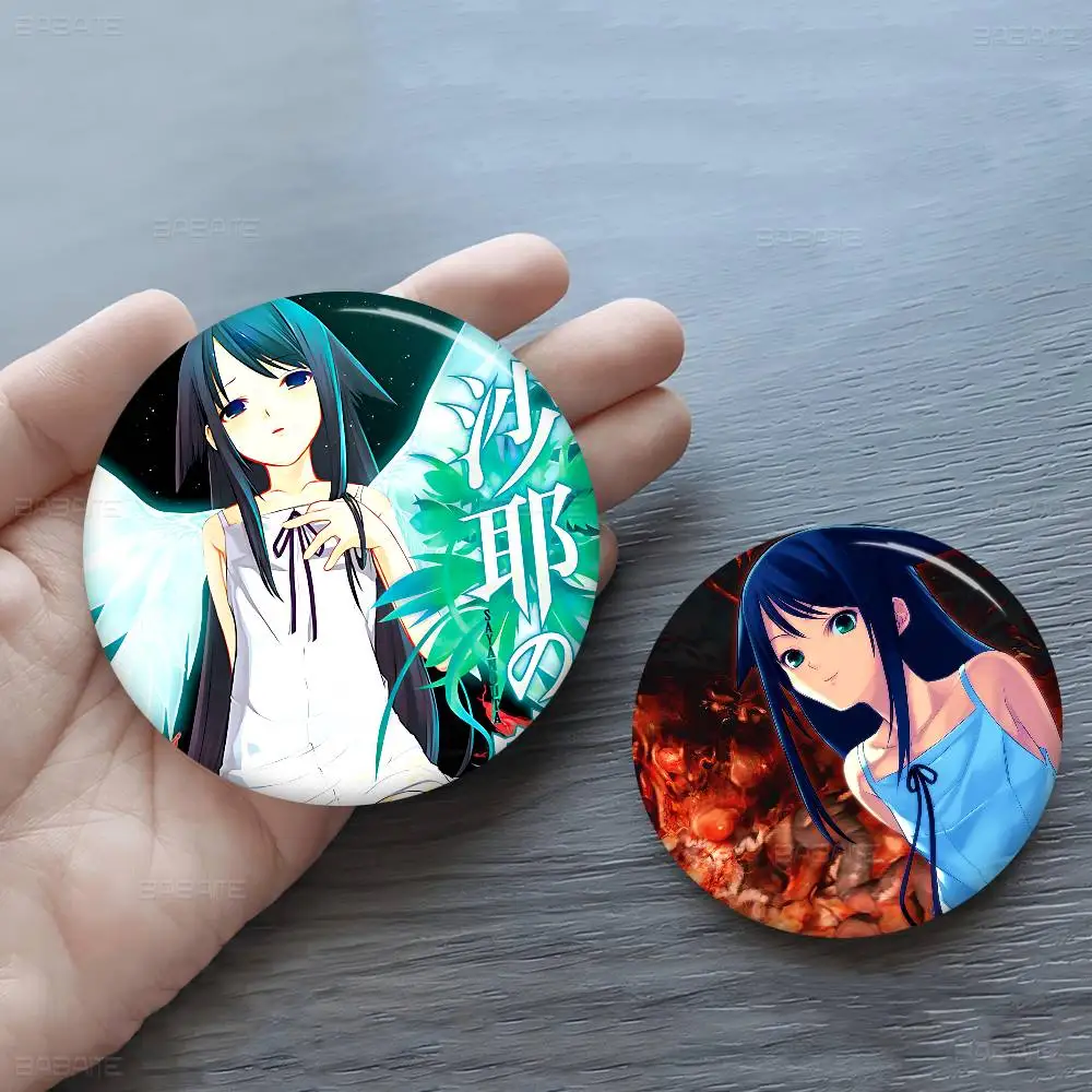 Horror Novel The Song Of Saya 58mm Handmade Brooch Cartoon Cosplay Badge on Backpack Jewelry Accessories Gifts