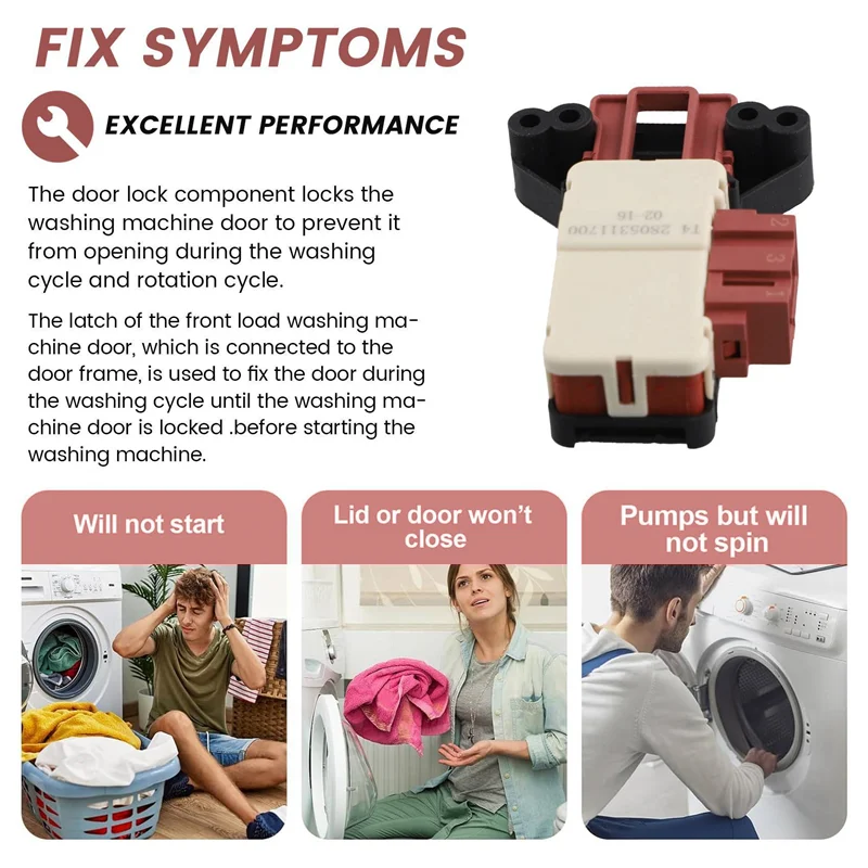 A20M 2X قفل باب الغسالة Zv-446 مفتاح قفل باب الغسالة T 42805311700   قطع الغيار