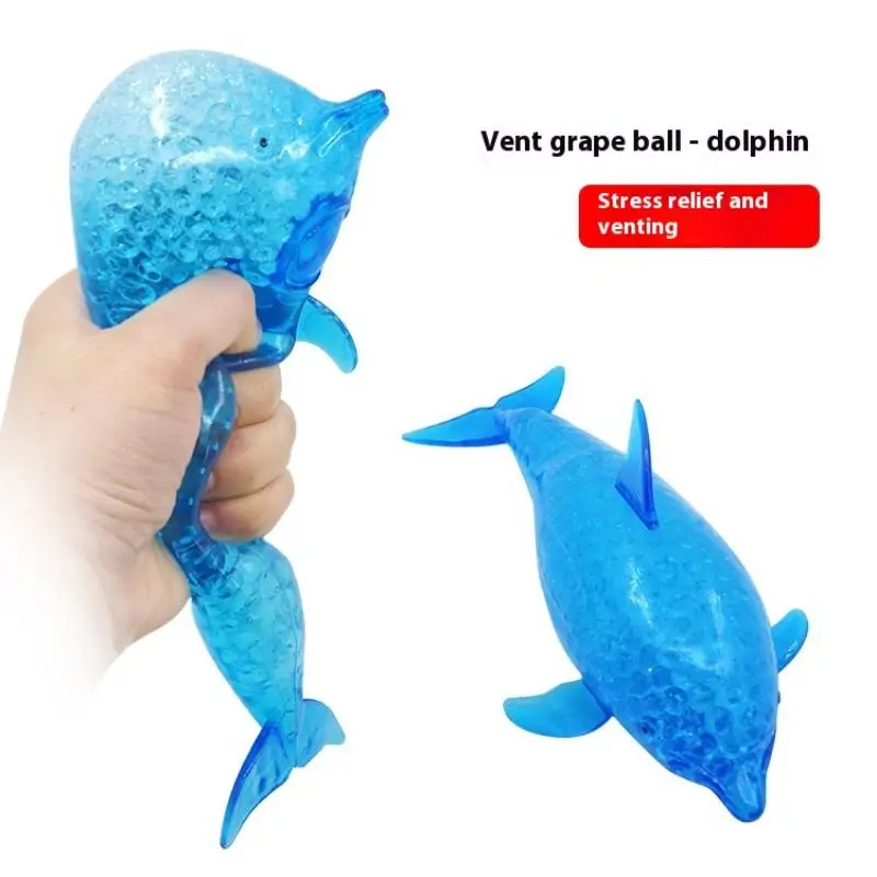 1 pçs elástico estresse squish bola tubarão bolas de estresse golfinho espremer bola mar animal brinquedos de descompressão
