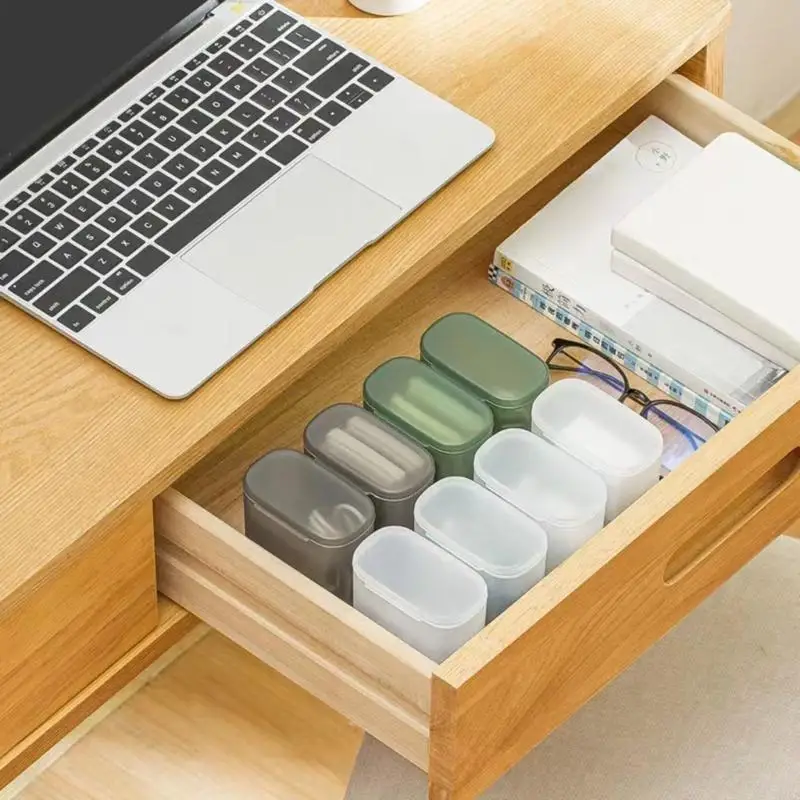 

Set of 2 Practical Cable Management Box Efficient Cables for Desktops Data Line Holder Plastic Cord Container N2UD