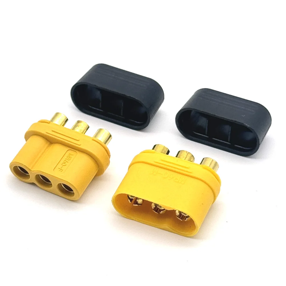 50Pcs MR60 Male and Female Plugs High Power Brushless Motor ESC Connectors for RC Models Drone 3-Pin Banana Plugs