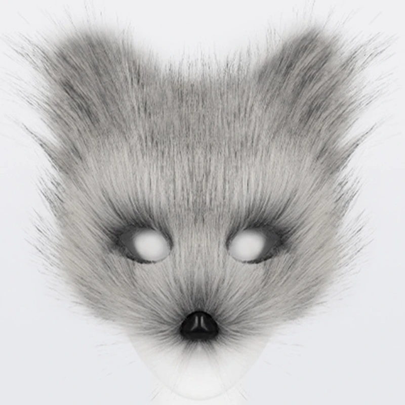 3 個ハロウィンキツネコスプレセットぬいぐるみキツネマスク、尻尾、手袋、動物ドレスアップコスチューム子供大人コスプレ H7EF を含む