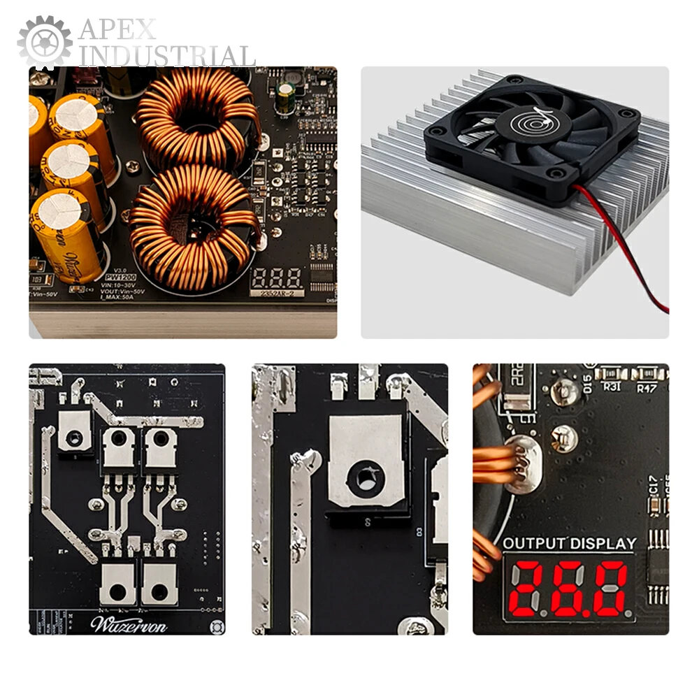 1200 واط 50A تيار مستمر محول دفعة خطوة المتابعة وحدة امدادات الطاقة في 10-30 فولت خارج 50 فولت قابل للتعديل عالية الطاقة على متن شحن وحدة الطاقة #5