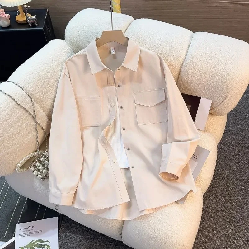 

Хлопковая рубашка, женское весенне-осеннее новое пальто, модный кардиган, корейская куртка в западном стиле, темпераментные свободные топы, женская блузка