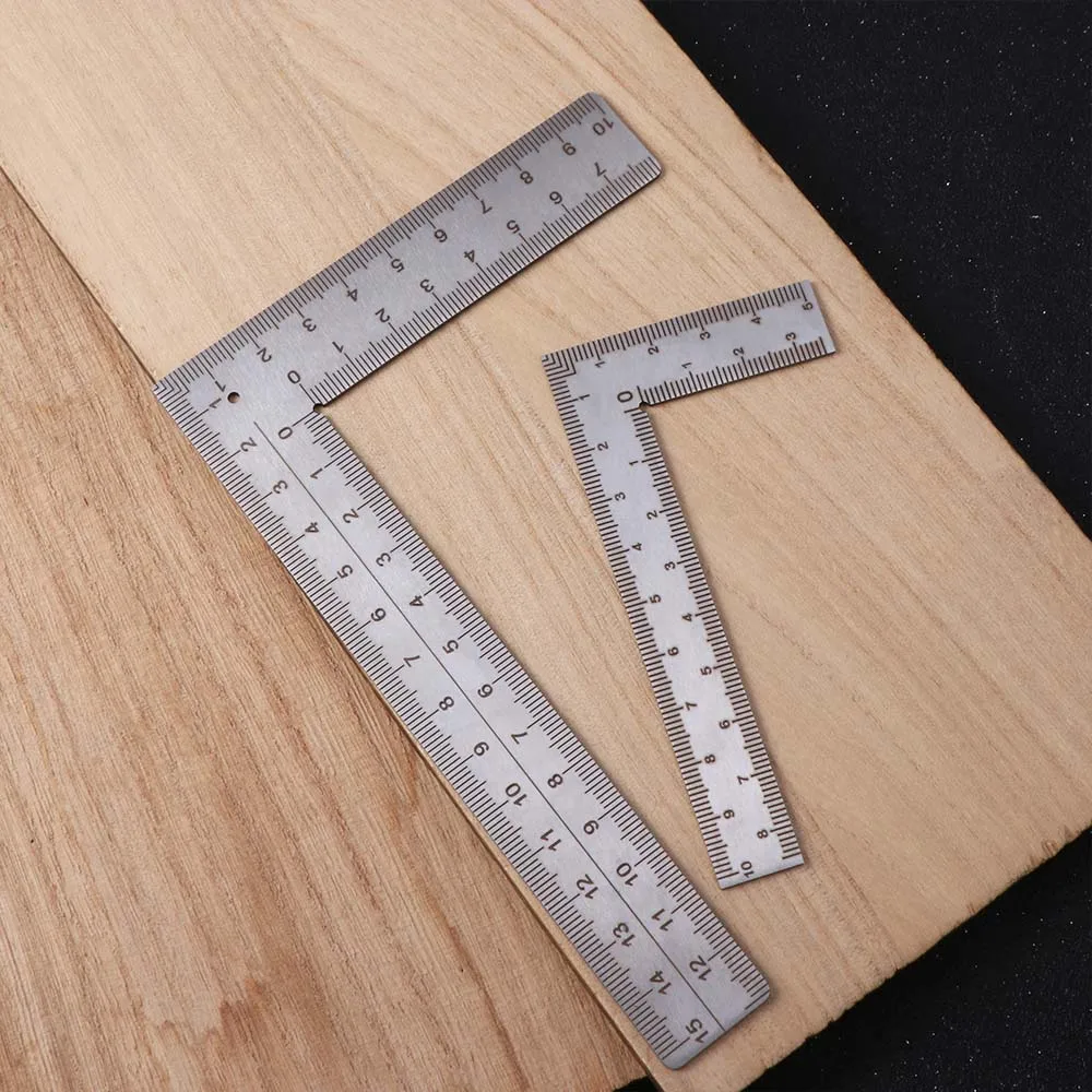 Edelstahl L-Quadrat-Lineal, doppelseitig, hochpräzises Metall-Lineal, Präzisions-Mini-Lineal mit kleinem Rahmen, für den Unterricht