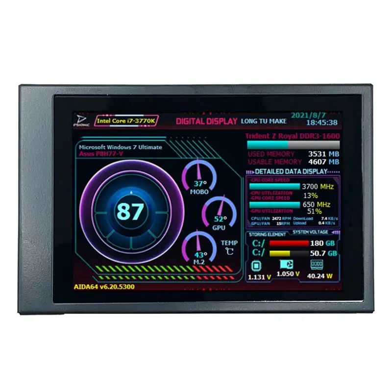 Exquisite-Computer AIDA64 Chassis 3.5 Inch IPS LCD Monitor Display Screen USB2LCD USB Display Sub-Screen Support