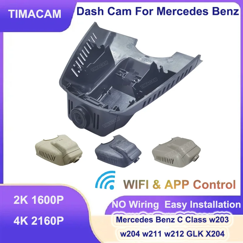 

TIMACAM 2K 4K Wifi Dash Cam Dual Lens for Mercedes Benz C Class w204 E Class w212 w211 UHD 2160P Car Dvr for Mercedes GLK X204