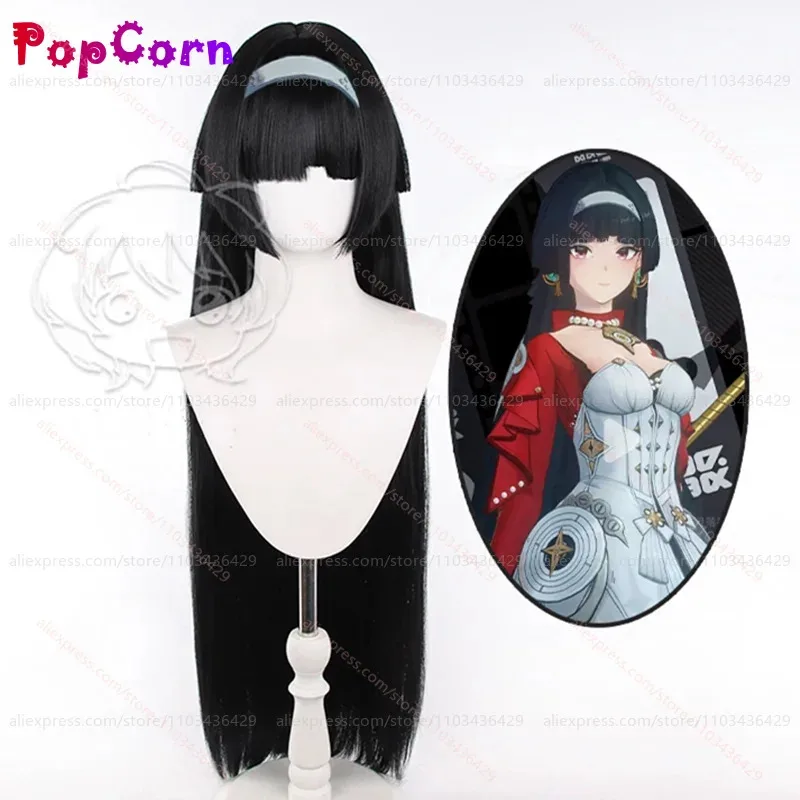 

qq28LQAstra Yao 100cm Long Straight Black Anime Cosplay Wigs Heat Resistant Synthetic Wig for Daily Party Costum