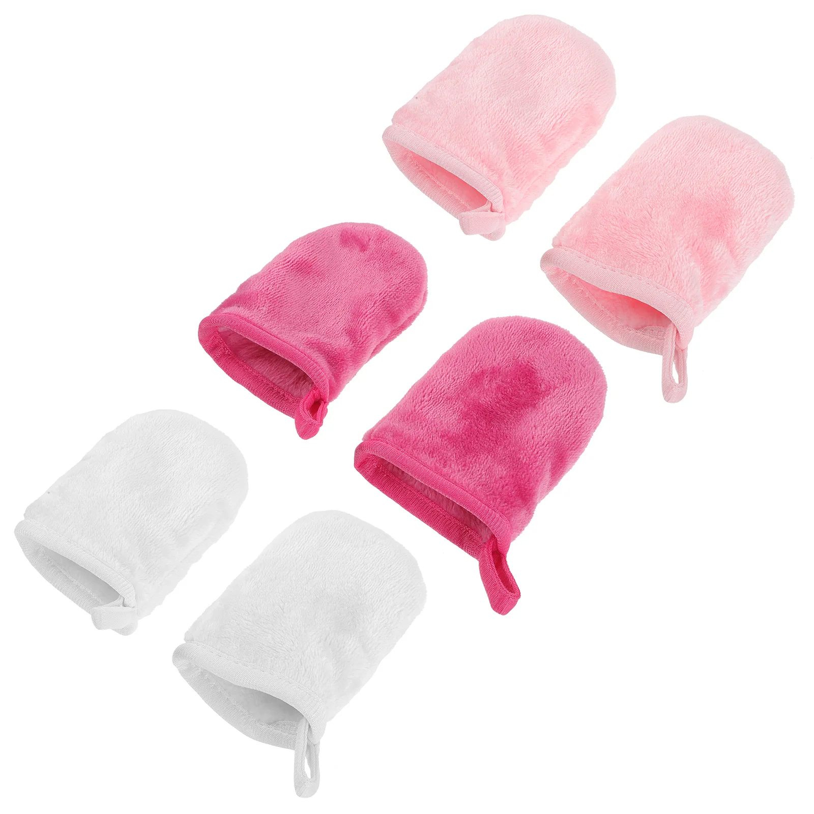 6Pcs Makeup Remover Gloves Facial Cleansing Soft Reusable Beauty Makeup Removal Glove Lazy Remover Washing Mitts for Women
