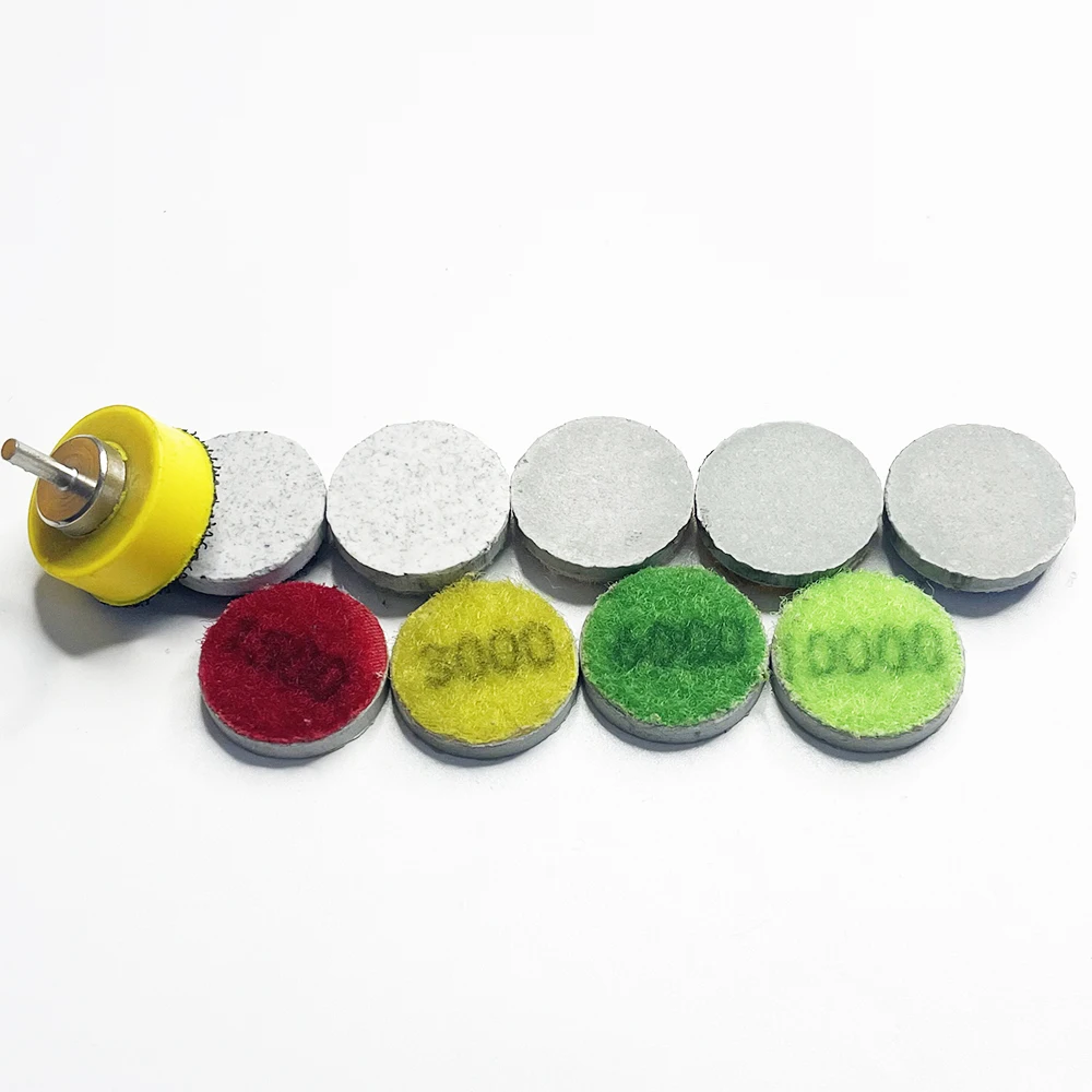 10Pcs 1 Inch 25mm Diamond Wet Polishing Pad Marble Granite Gemstone Grinding Disc Resin Sanding Disc Self-adhesive