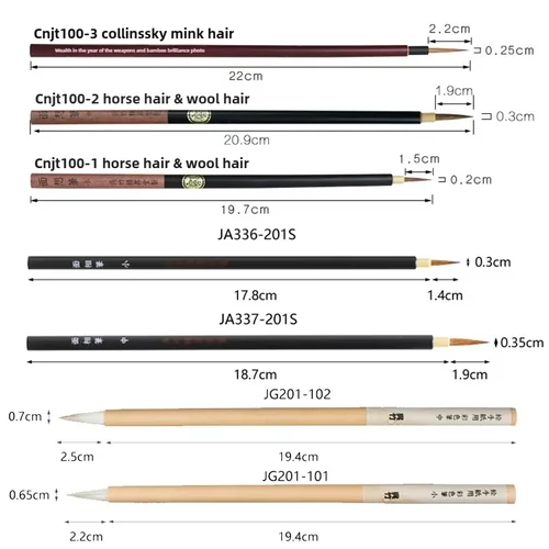 Imagen 2 del producto Pincel de caligrafía japonesa Kuretake ZIG Menso, dibujos animados, pintura de acuarela, dibujo de líneas de cómic e ilustración, punta de pelo mixto