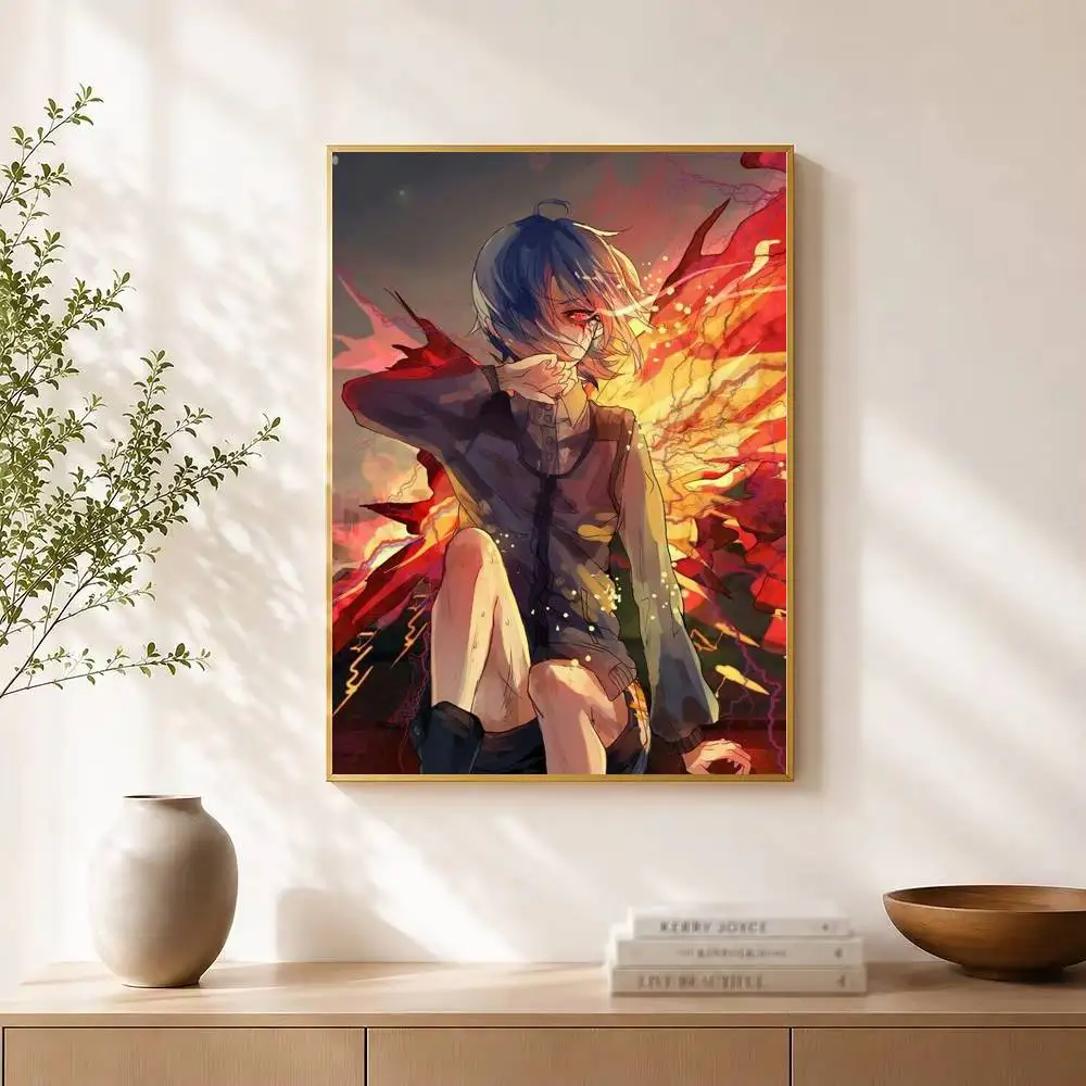 T-Tokyo Ghoul Kirishima Touka Poster High Quality Dorm Living Room Aesthetic Wall Decoration Painting Stickers Gift