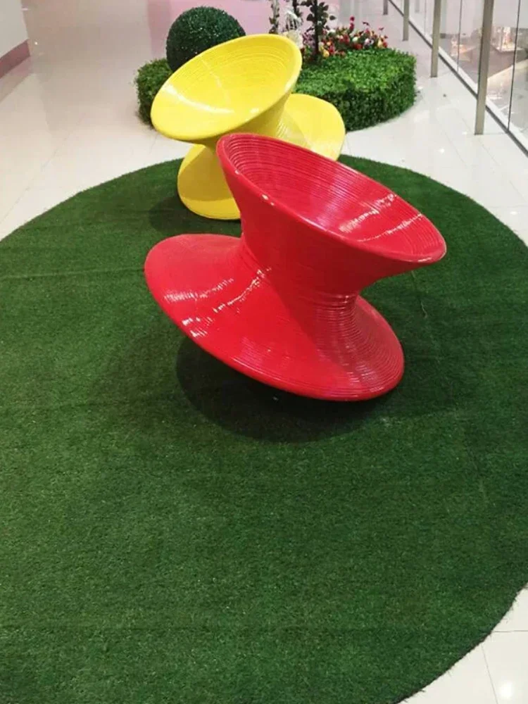 Gyro Chair Tumbler 360 Degrees Rotating FRP Shopping Mall Seat Personalized Creative Outdoor Net Red Leisure Chair