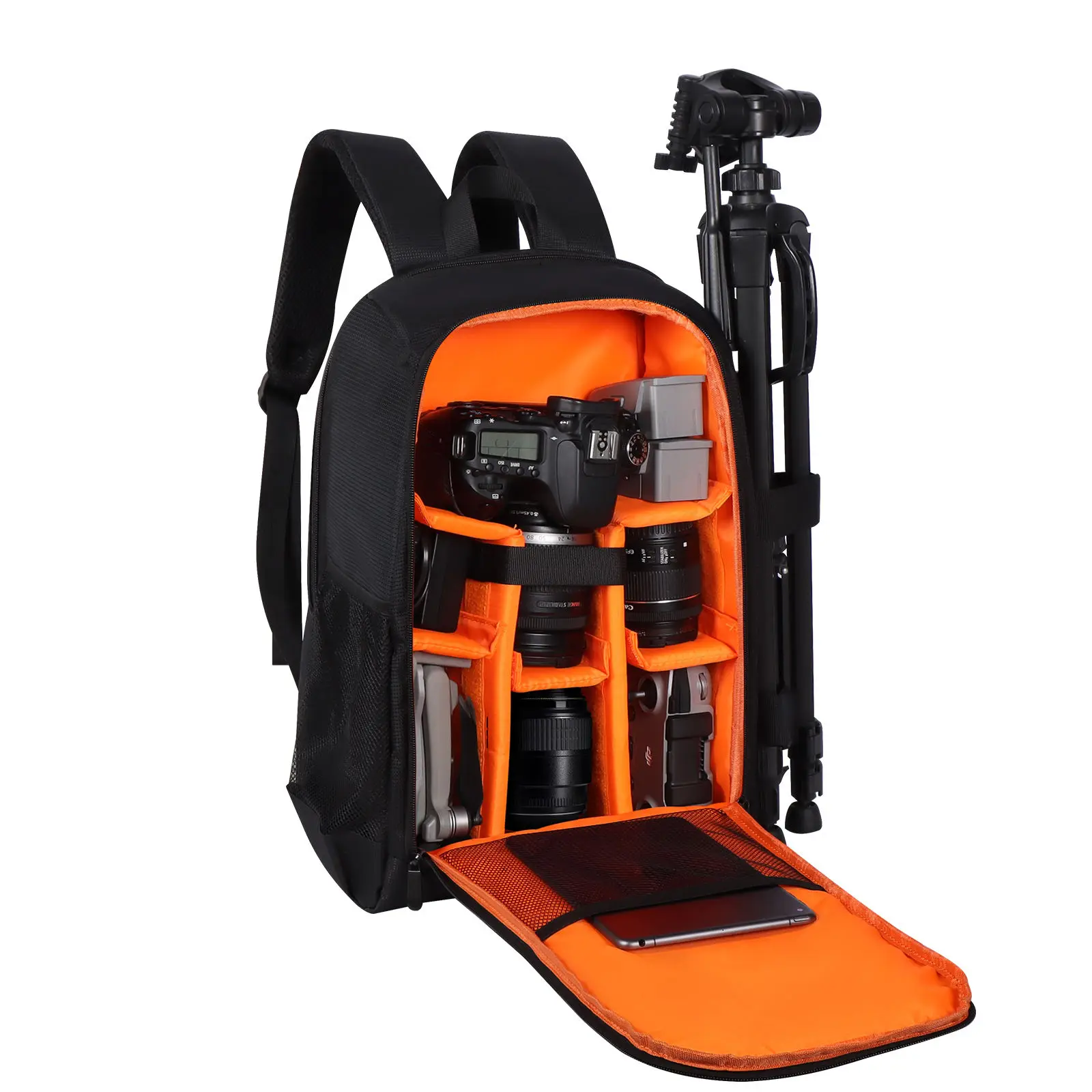 Mochila de câmera profissional com logotipo personalizado para DSLR/SLR/bolsa de fotografia à prova d'água sem espelho com suporte de tripé para exterior