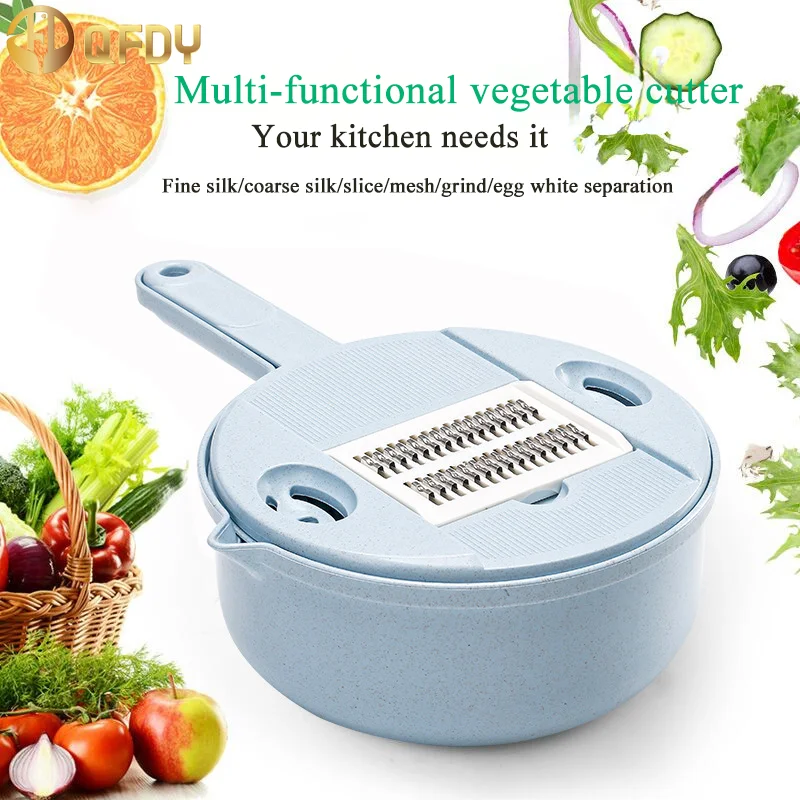 

6-In-1 Multi-Function Food Chopper Vegetable Carrots Potatoes Manually Cut Shred Grater For Kitchen Convenience Vegetable Tool