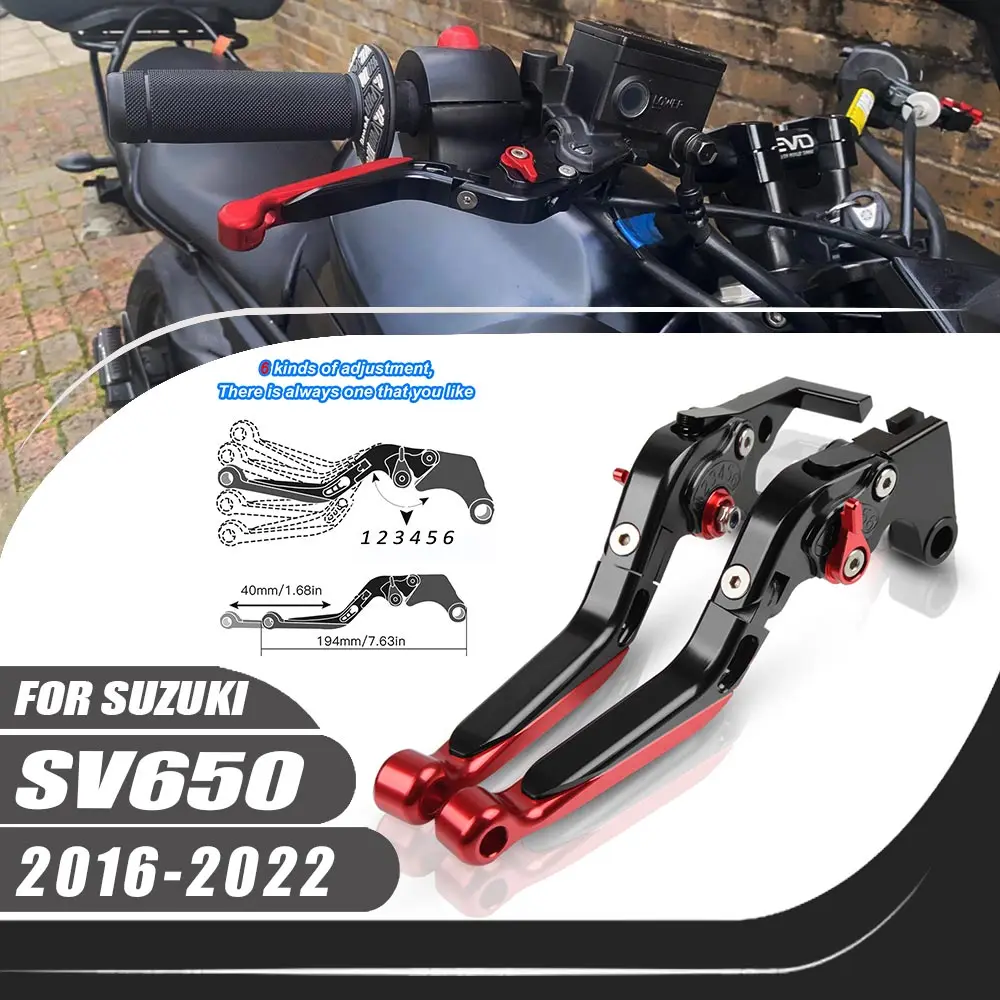 For Suzuki SV650/X SV 650 2016-2022 2021 2019 Motorcycle Adjustable CNC Aluminum Alloy Folding Extendable Brake Clutch Lever