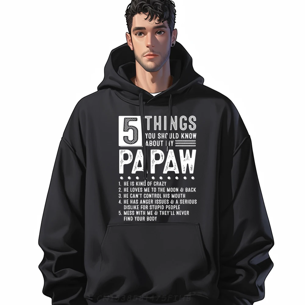 

Gift Idea Hoodies Funky Long Sleeve Men's Hoodies 5 Things You Should Know Funny Graphic Pullover Round Collar Mens Sweatshirt