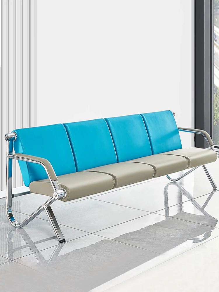 Three-person row chair hospital waiting area multi-person row chair stainless steel sofa waiting chair bank public seat