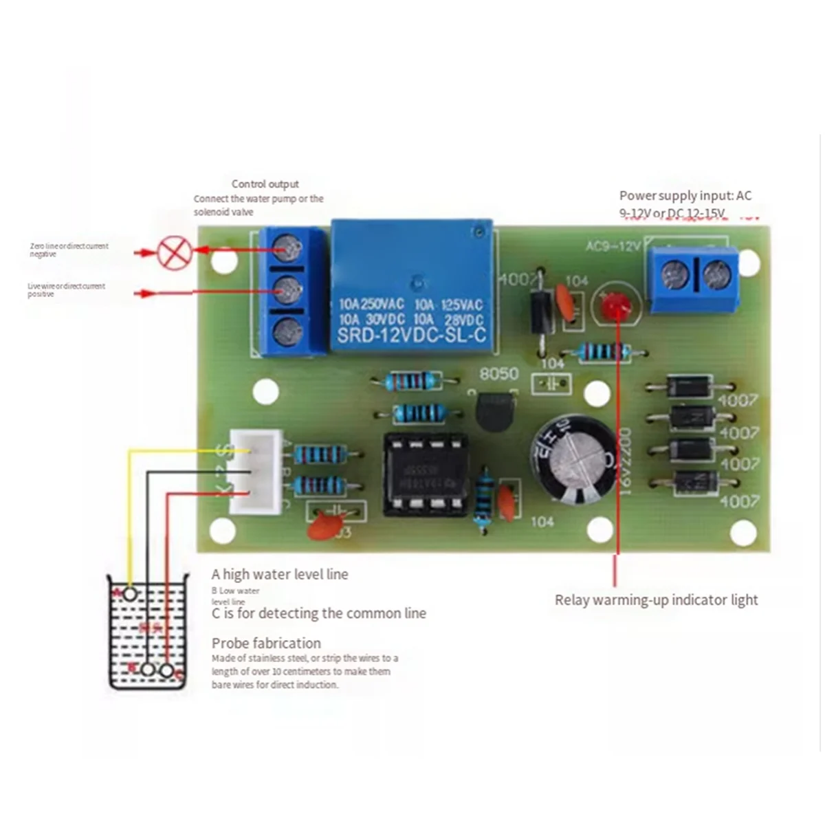 

SSR Liquid Level Controller Sensor Module Water Level Detection Sensor Fuel Flow Sensor Water Flow Switch Flowmeter