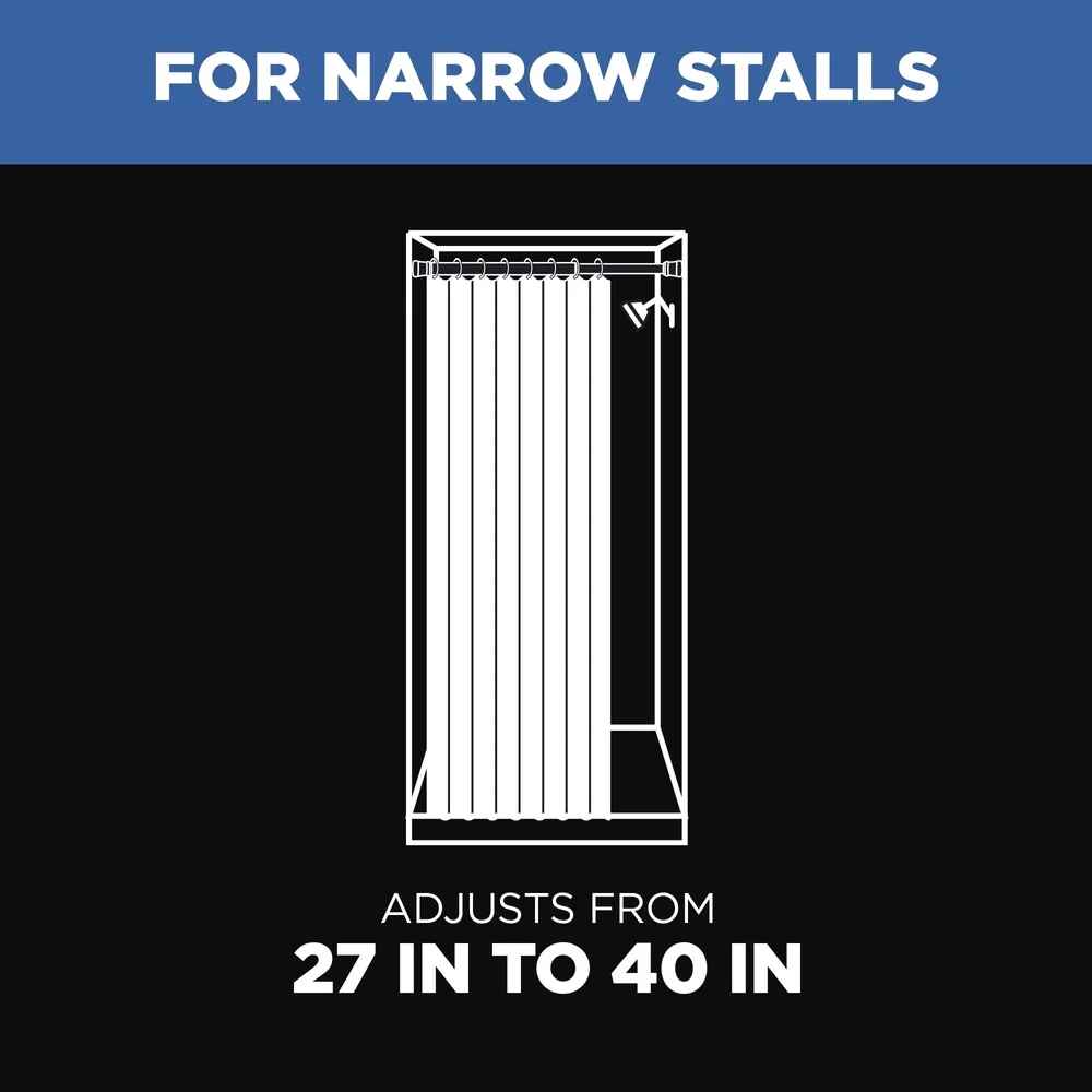 قابل للتعديل التوتر دش الستار قضيب 27 إلى 40 بوصة لا أدوات تركيب دائم الصلب عدم الانزلاق نهاية قبعات مقاومة للصدأ