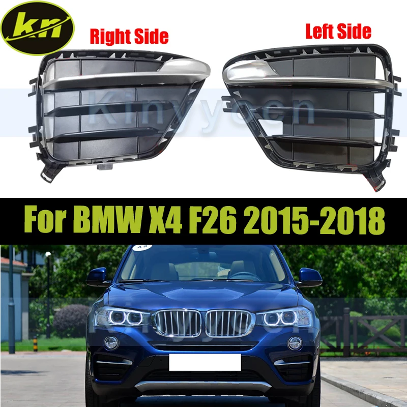 

Front Bumper Fog Light Grille Fog Cover For BMW X4 F26 2015-2018 Fog Lamp Cover Bezel Replacement