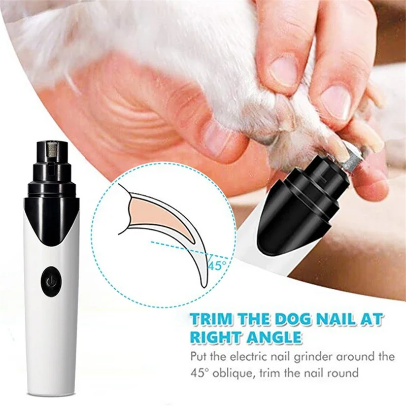 Electric Pet Nail Grinder Luminous Dog Cat Nail Clippers Rechargeable Beauty Trimmer