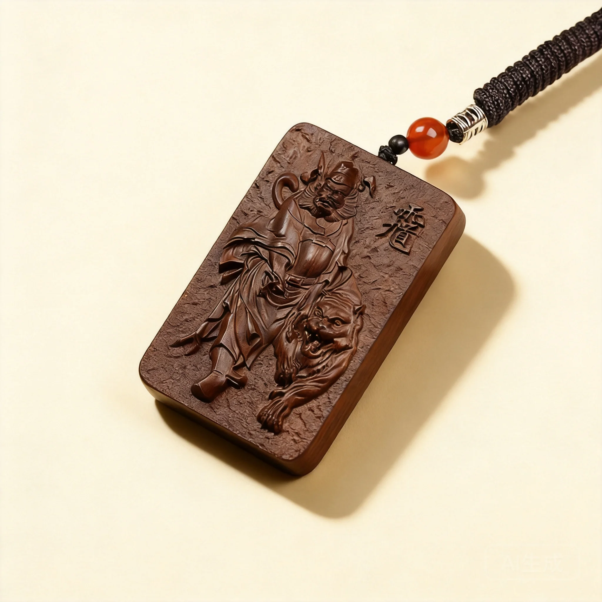 Chinese Style Natural Thunder Struck Jujube Wood Hand Carved Zhong Kui Lucky Amulet Pendant Blessing Protection Car Hanger Keych