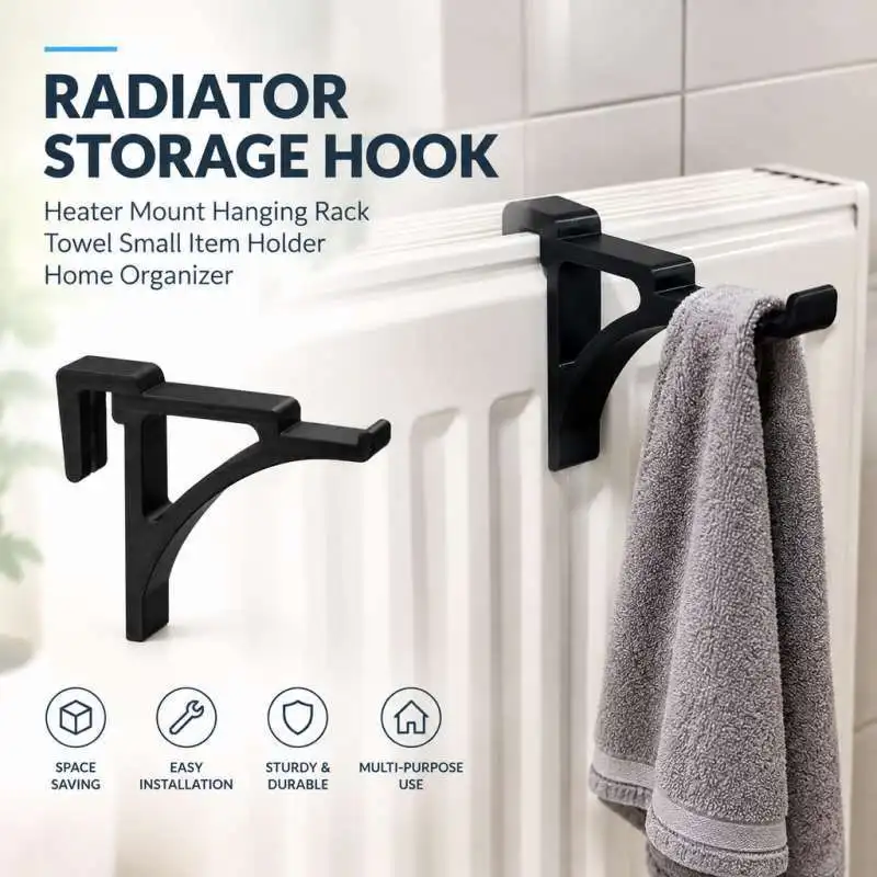 Heater Radiator Hanging Hook Wall Attached Storage Rack Household Sundries Holder