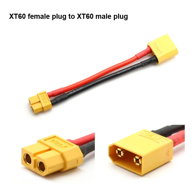 Adaptateur femelle vers mâle 10/12/14/16awg 10cm pour batterie Lipo RC, connecteur Xt30/Xt60/Xt90/Ec3/Ec5/Mpx/Trx/Xt150 T, 1 pièce