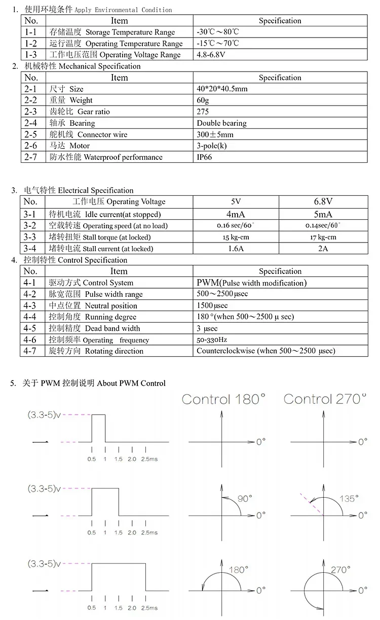 Dsservo-engranaje de Metal para Arduino, Servo Digital de 15KG, rotación de 180/270 grados, 15 kg/cm, 1/8, 1/10, 1/12 RC, coches, juguetes, Robot