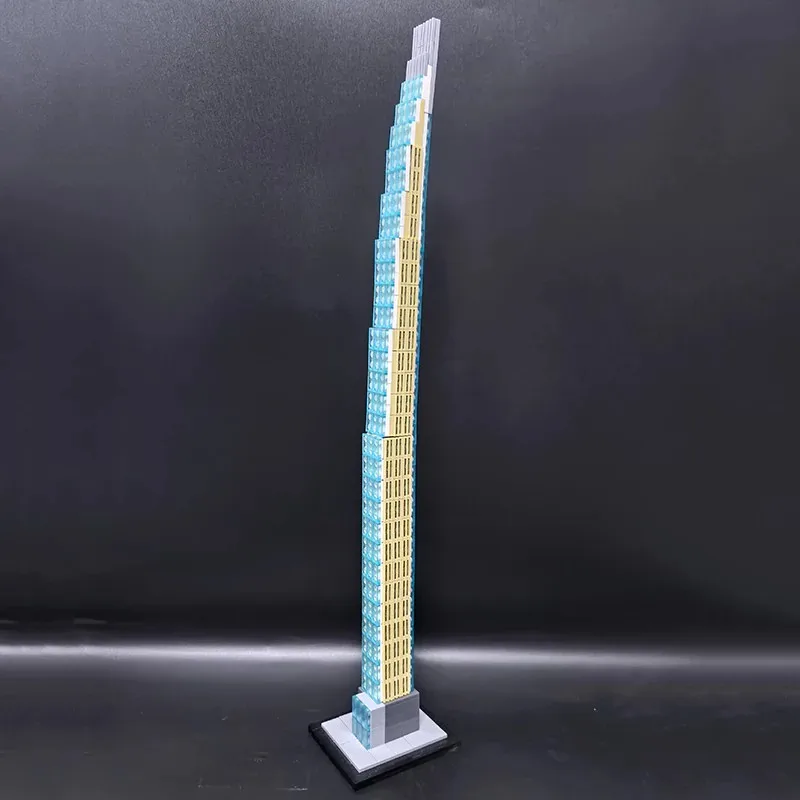634 قطعة MOC نيويورك ويست 57th شارع 1:800 مقياس نموذج مدينة شارع عرض ناطحة السحاب اللبنات الجمعية لعبة أطفال هدية
