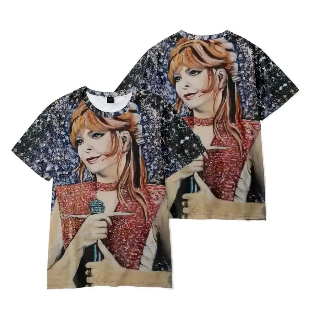 Fashion Singer Mylene Farmer T Shirts 3D Print Men Woman Casual Short Sleeve T-Shirt Oversized Harajuku Kids Tops Tees Clothing