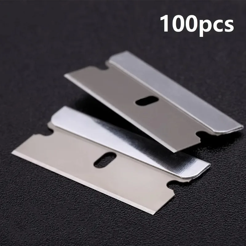 Paquete de 100 Cuchillas de Afeitar de un Solo Filo, Cuchillas de Alta Resistencia para Cuchillos Utilitarios, para el Hogar, Taller, Construcción y Raspado