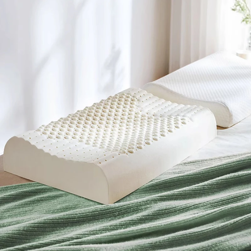 Thailand Natural Pure Latex Pillow for Neck Pain Relieve Sleep Orthopedic Pillows Cervical Cushion for Side & Back Sleepers