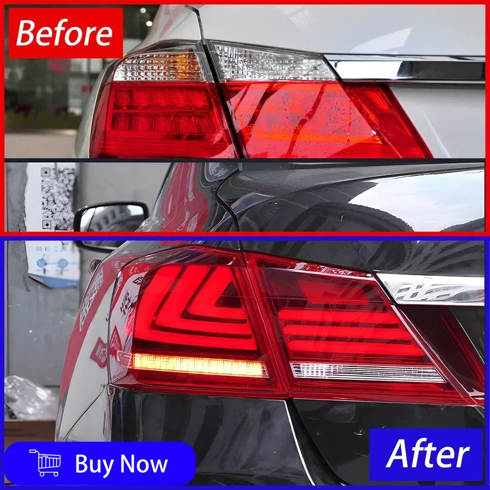 For Honda Accord 9th 9.5th 2013-2017 Car Taillights Auto LED Back Lamps Assembly Upgrade High Configure Plug andPlay Accessories