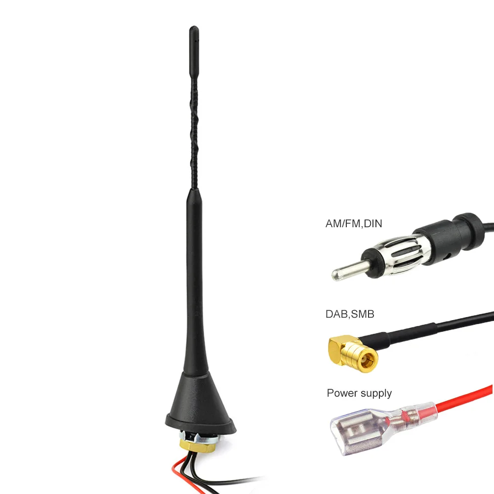 Superbat Amplified DAB/DAB+Car Radios Aerial Roof Mount Antenna and DAB Antenna Adapter for Alpine DAB