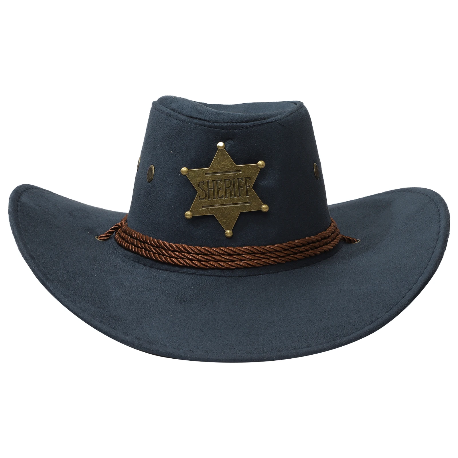 Sombrero de vaquero occidental de moda Unisex, sombrero de vaquera Retro para caballero, gorra de vaquero de ala ancha ajustable, accesorios de actuación para fiesta de Halloween