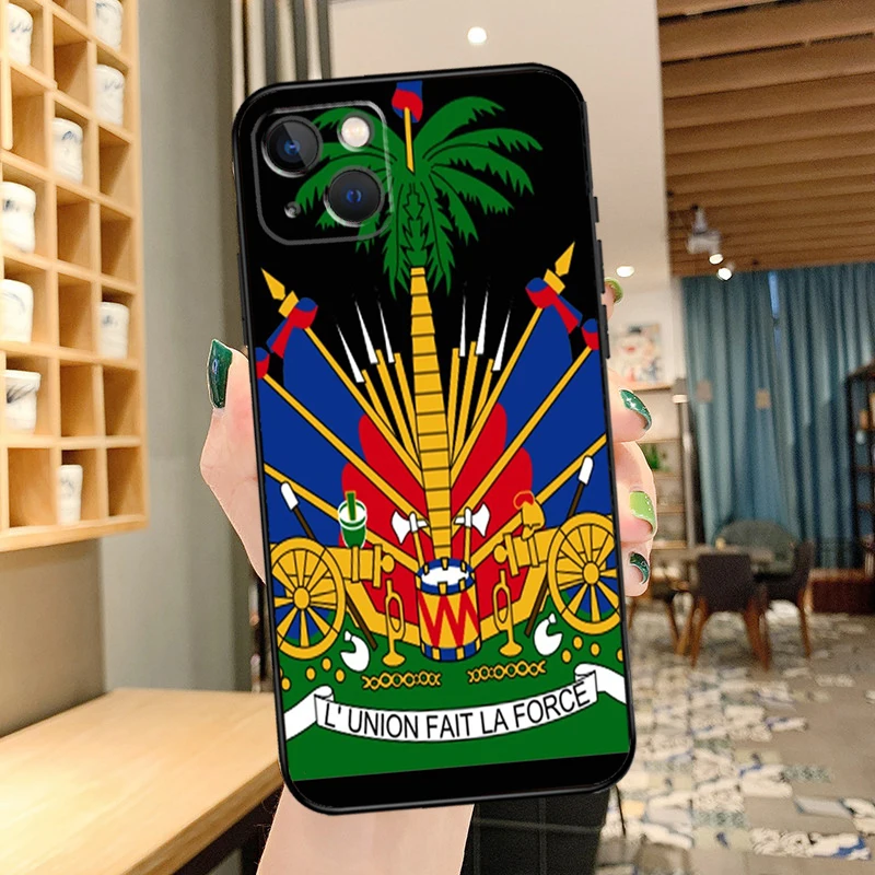 Haiti-Haitian-Flagge-Telefonhülle für iPhone 11, 12, 13, 14, 15, 16 Pro Max, Mini-Rückseite für iPhone XR X XS Max Plus