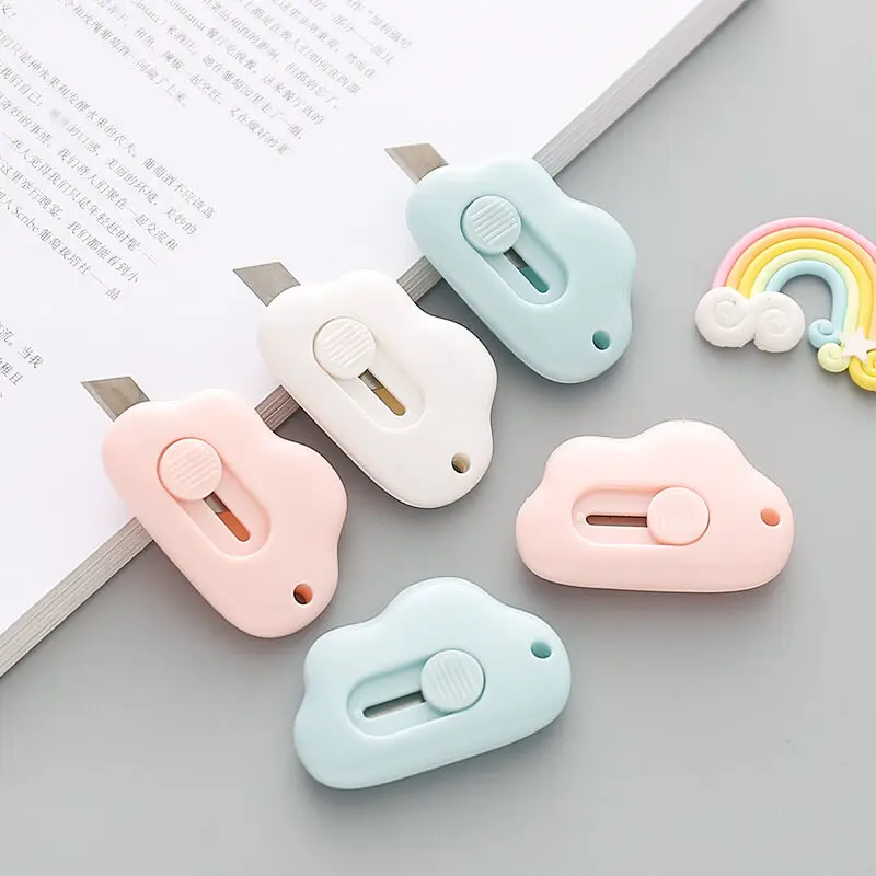 Cute Cloud Mini Portable Utility Knife Paper Cutter Office Stationery Cutting Supplies