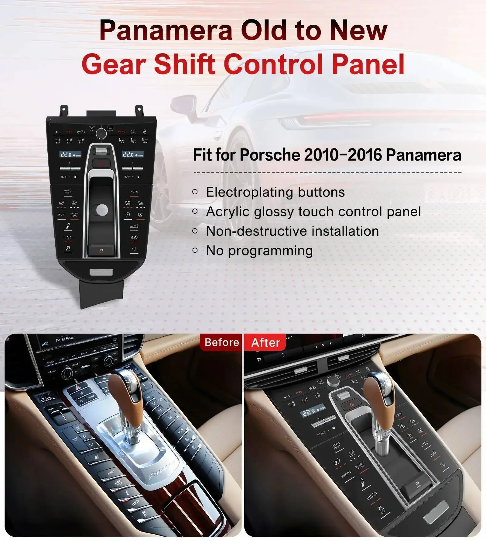 For Porsche Cayenne Panamera Macan 2010-2021 Full Touch Screen Climate Control Panel 2024 Upgrade Air Conditioning