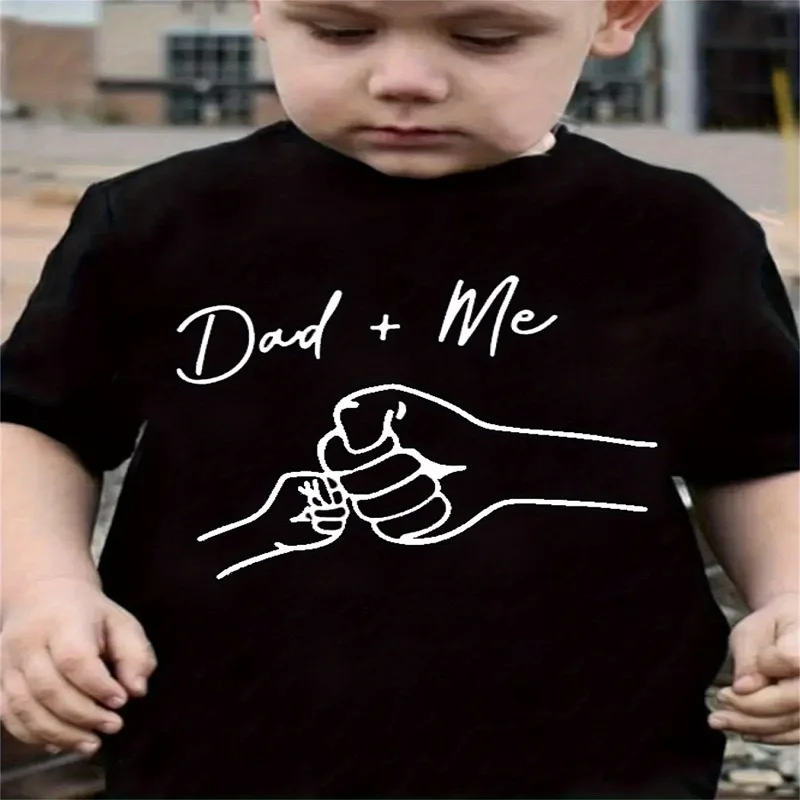 

Популярная летняя футболка с буквенным принтом "Dad+Me", модальная с круглым вырезом и короткими рукавами